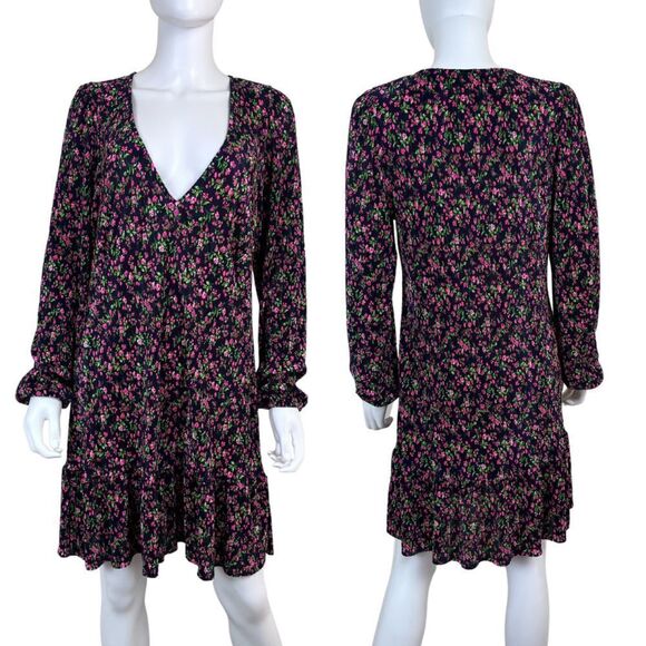ASOS Women Size 8 Tall Plisse Tea Pep Ditsy Floral Ruffle Pleated NEW Mini Dress - Picture 1 of 16